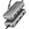 AXAGON HMC-CUB83X2 Wieloportovy hub USB 7in1, 10Gbps, 2x USB-A, 1x USB-C, 1x HDMI 4K^144Hz, DP 8K^30Hz, GLAN, PD 100W, 15cm USB-